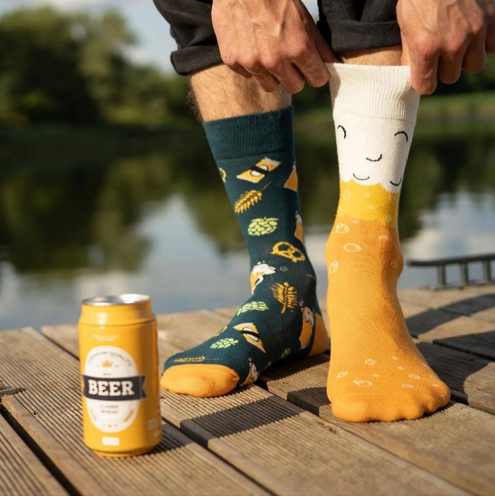 Beer socks and can
